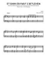 Téléchargez l'arrangement pour piano de la partition de Traditionnel-Et-barn-er-fodt-i-Betlehem en PDF